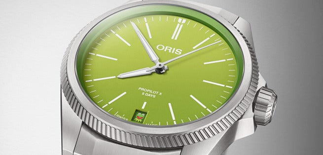 New for W W 2023 The Oris ProPilot X Kermit Edition Watch W