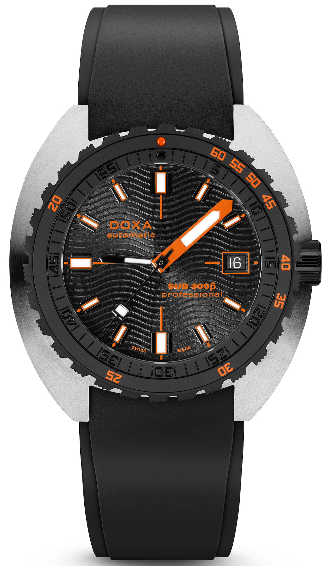 Doxa SUB 300 Beta Ceramic Steel Professional Rubber Black Watch