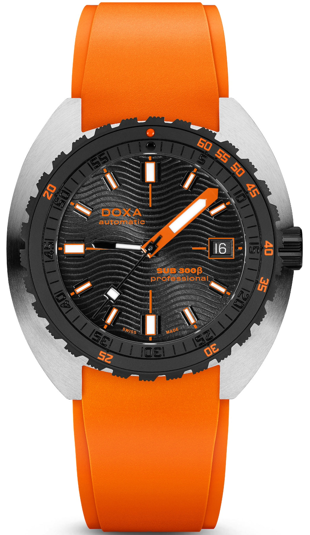 Doxa SUB 300 Beta Ceramic Steel Professional Rubber Orange Watch