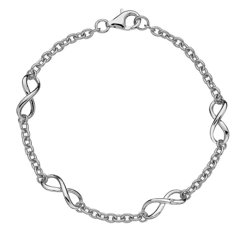 Hot Diamonds Infinity Sterling Silver Bracelet DL293 W Hamond
