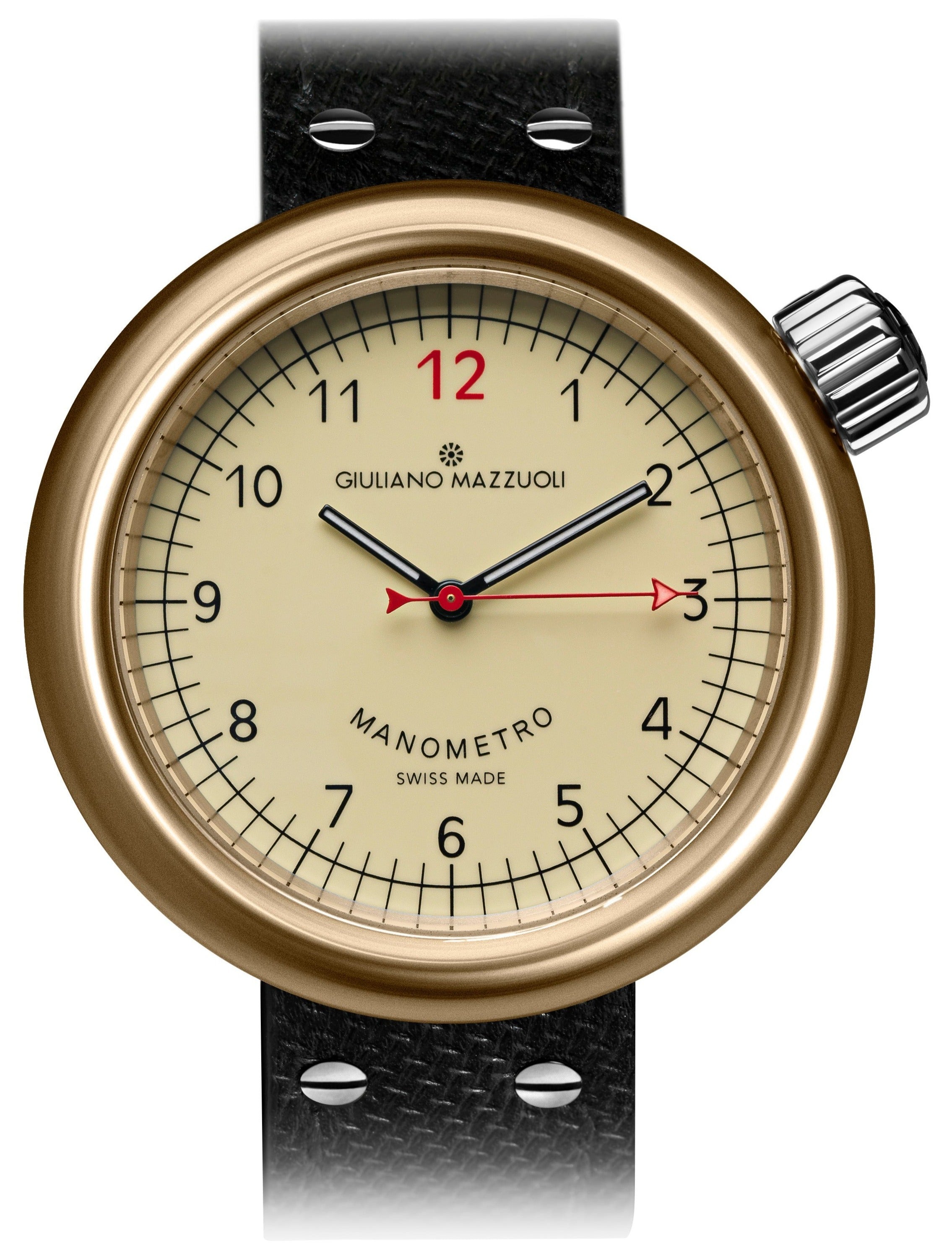 Giuliano Mazzuoli Manometro Bronze Ivory Watch MNBZ01 | W Hamond