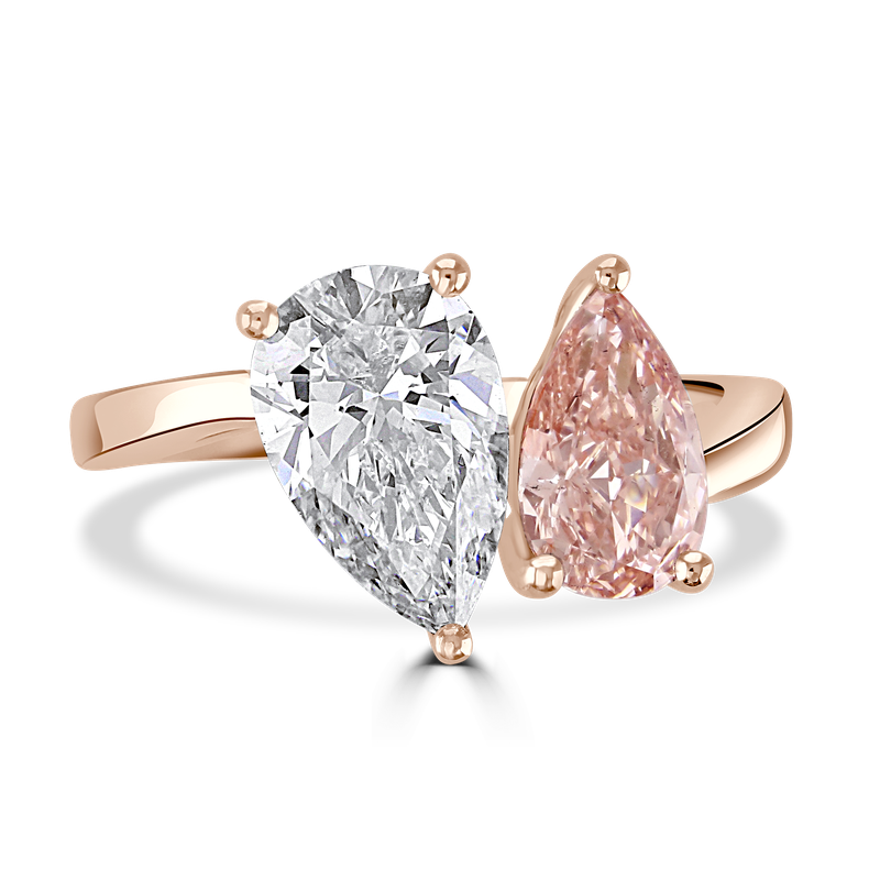18ct Rose Gold White Pink Laboratory Grown Diamond 'Toi et