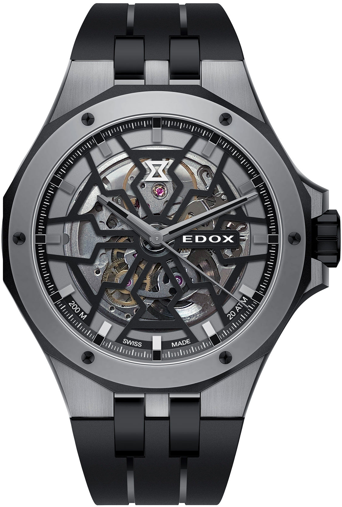 Edox Delfin Mecano 3 Hands Skeleton Watch 85303 357GN NGN | W