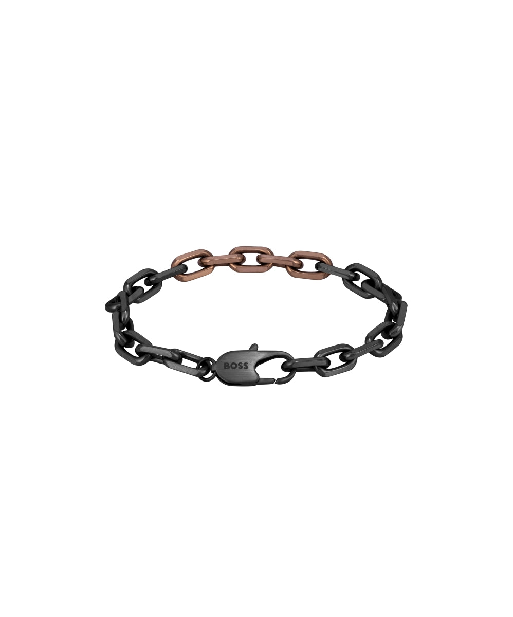 Hugo Boss Rose and Black Ion Plated Stainless Steel Mens Chain