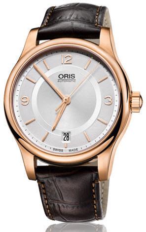 Oris Watch Classic Date Rose Gold PVD Leather 01 733 7578 4831 07