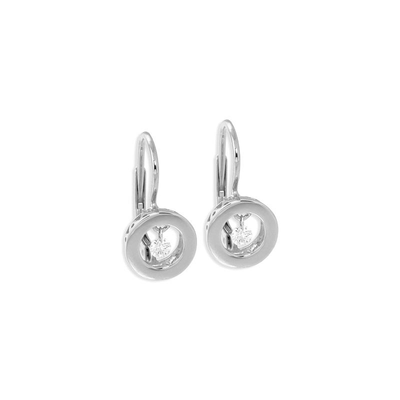 White Gold Diamond Hook Earrings