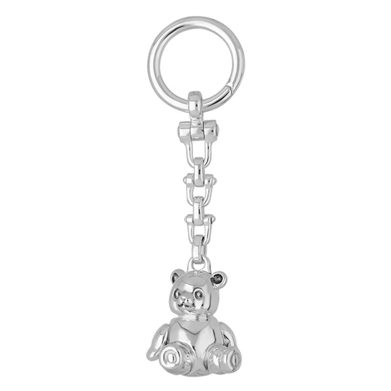 Saturno Sterling Silver Teddy Bear Keyring SAT 067 W Hamond Fine