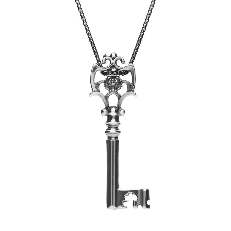 Sterling silver Derbyshire rose key necklace – Chatsworth Shop