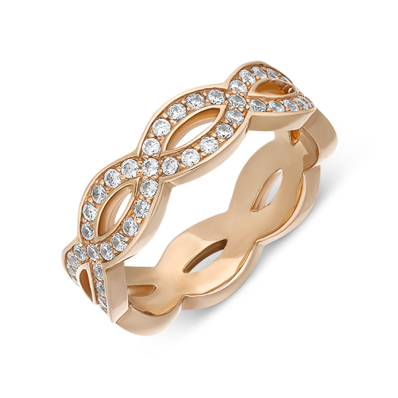 Thomas Sabo Glam And Soul Rose Gold White Zirconia Love Knot Ring