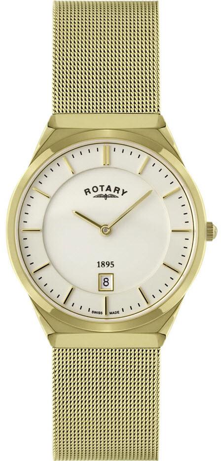 Rotary gold store plated mens watch