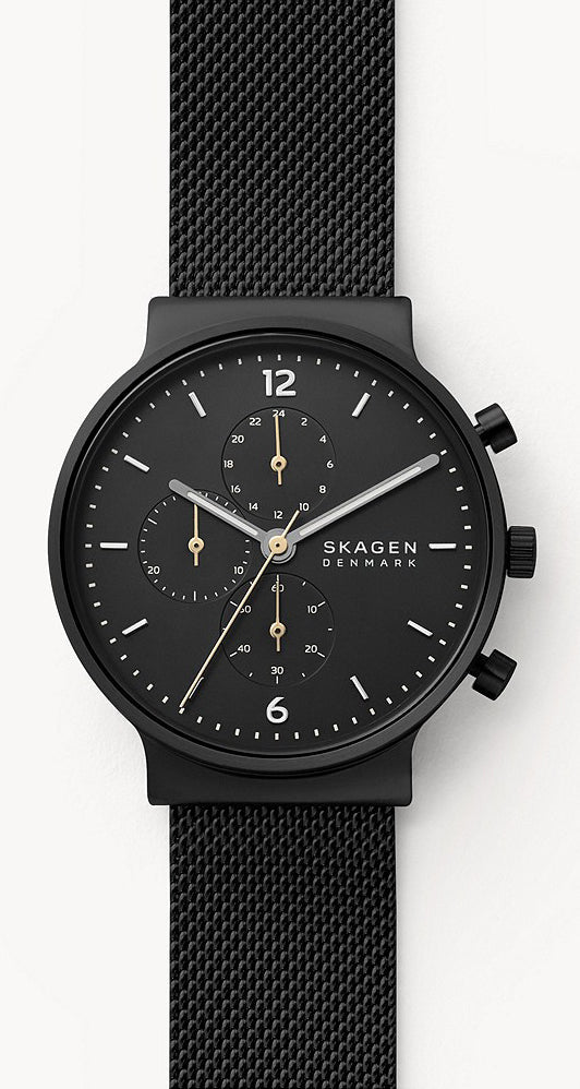 Skagen Watch Ancher Chronograph Black SKW6762 | W Hamond Luxury Watches