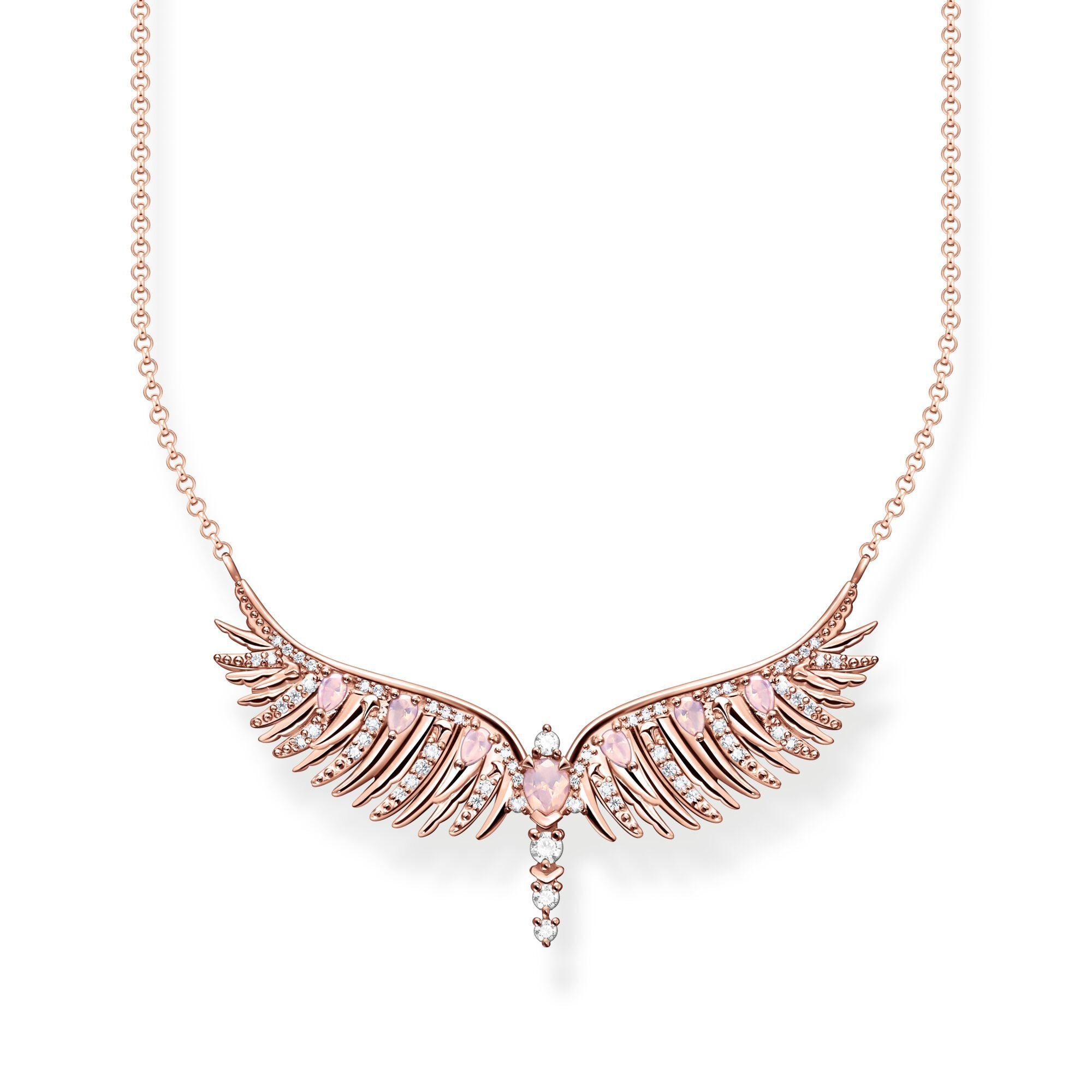 Thomas Sabo Rose Gold Plated Sterling Silver Phoenix Wing Pink