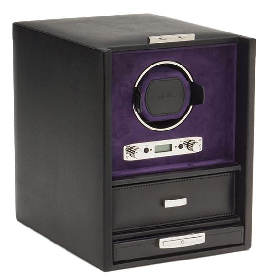 WOLF Watch Winder Blake Single And Storage Black Pebble 460628 W