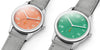 Meet the new NOMOS Glashutte Club Campus Cream Coral & Electric Green Watches