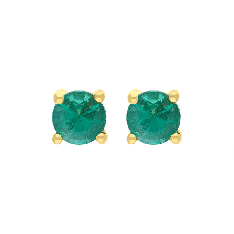 Natural Oval Emerald outlet 5x3mm 14K White Gold Single Earring Stud