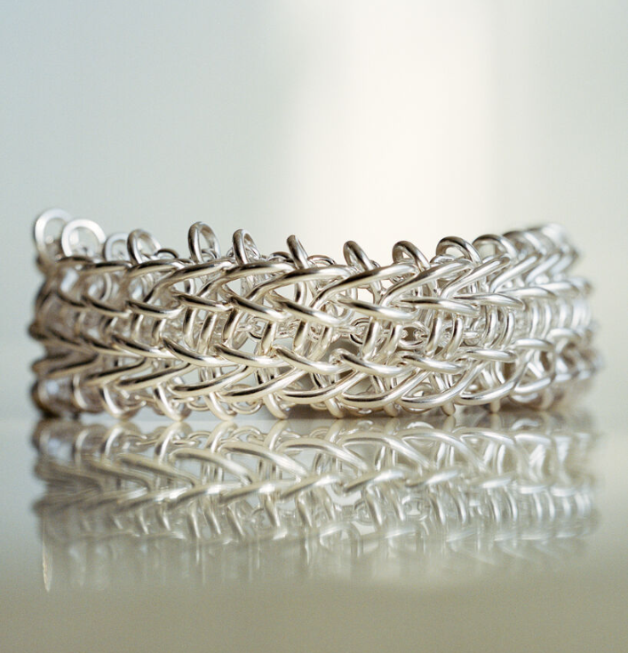 Georg Jensen Weft Sterling Silver Triple Link Bracelet