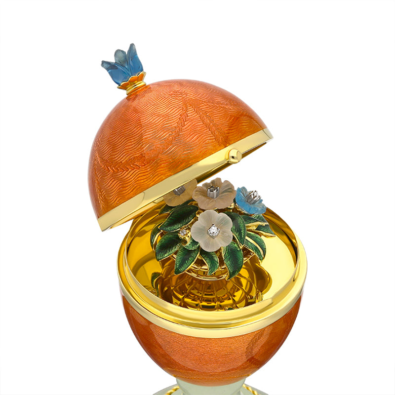 Faberge Victor Mayer 18ct Yellow Gold Enamelled Flower Surprise
