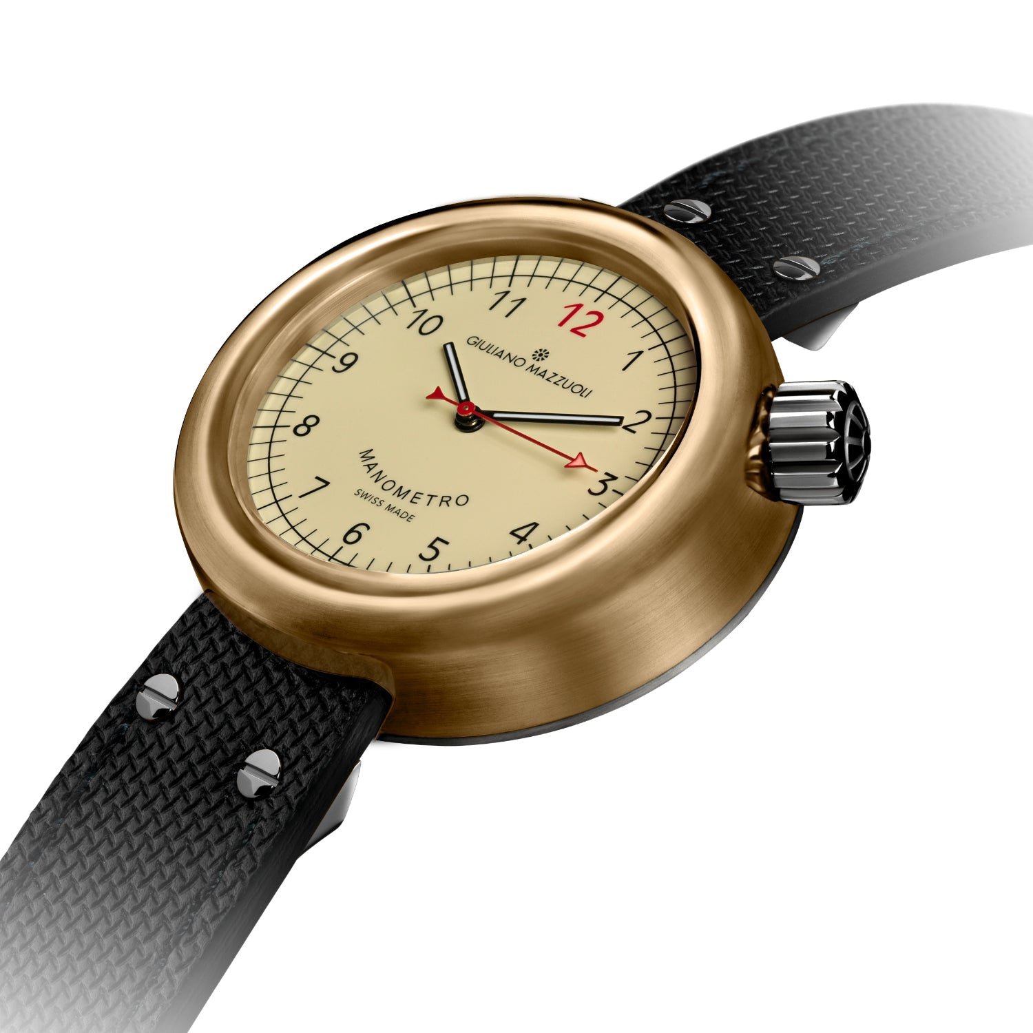 Giuliano Mazzuoli Manometro Bronze Ivory Watch MNBZ01 | W Hamond