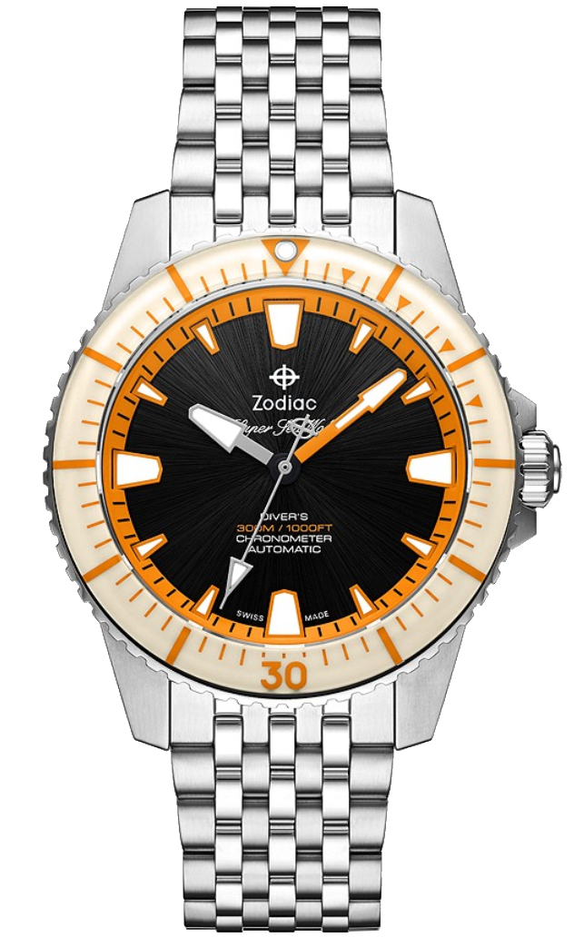 Zodiac Watch Super Sea Wolf Pro Diver Mens ZO3553 W Hamond