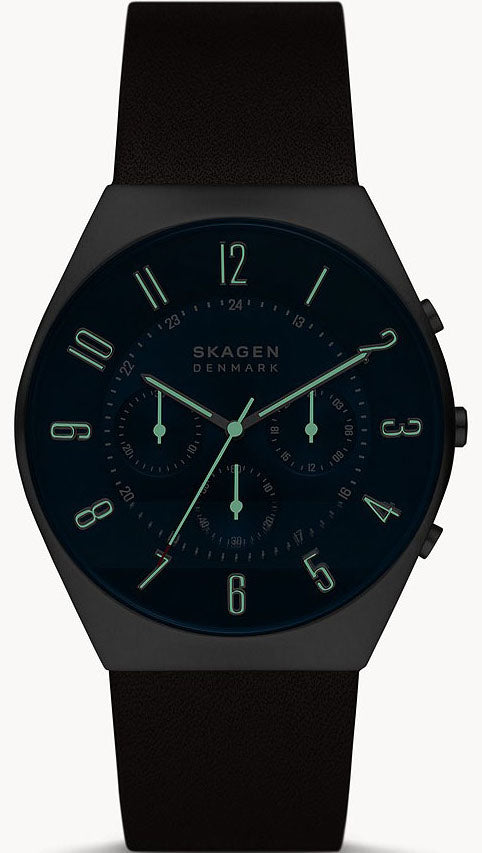 Skagen Watch Grenen Chronograph Espresso Leather Mens SKW6842 | W