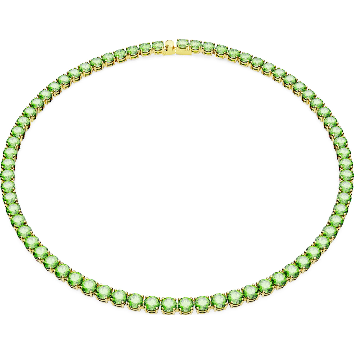 Swarovski Matrix Gold Tone Plated Green Crystal Tennis Necklace 5661189 ...