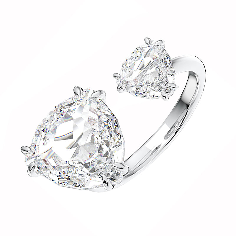 Swarovski Millenia Rhodium Plated White Crystal Trilliant Cut Ring Size ...