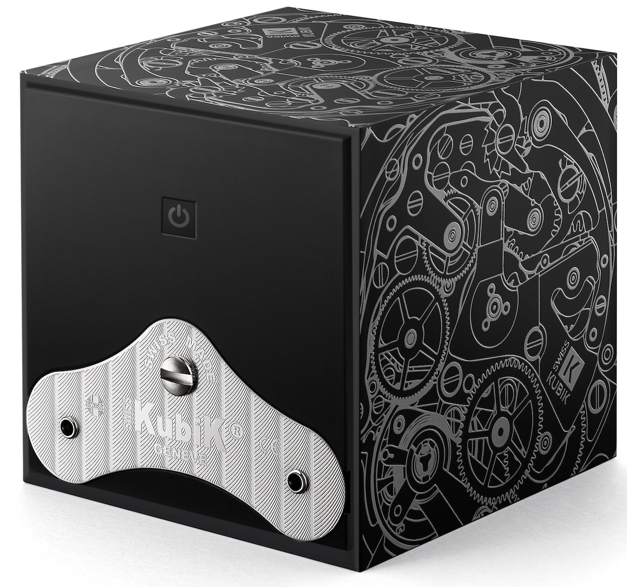 Swiss Kubik Watch Winder Single Startbox Black White Print SK01.STB.001.MVT  | W Hamond Luxury Watches